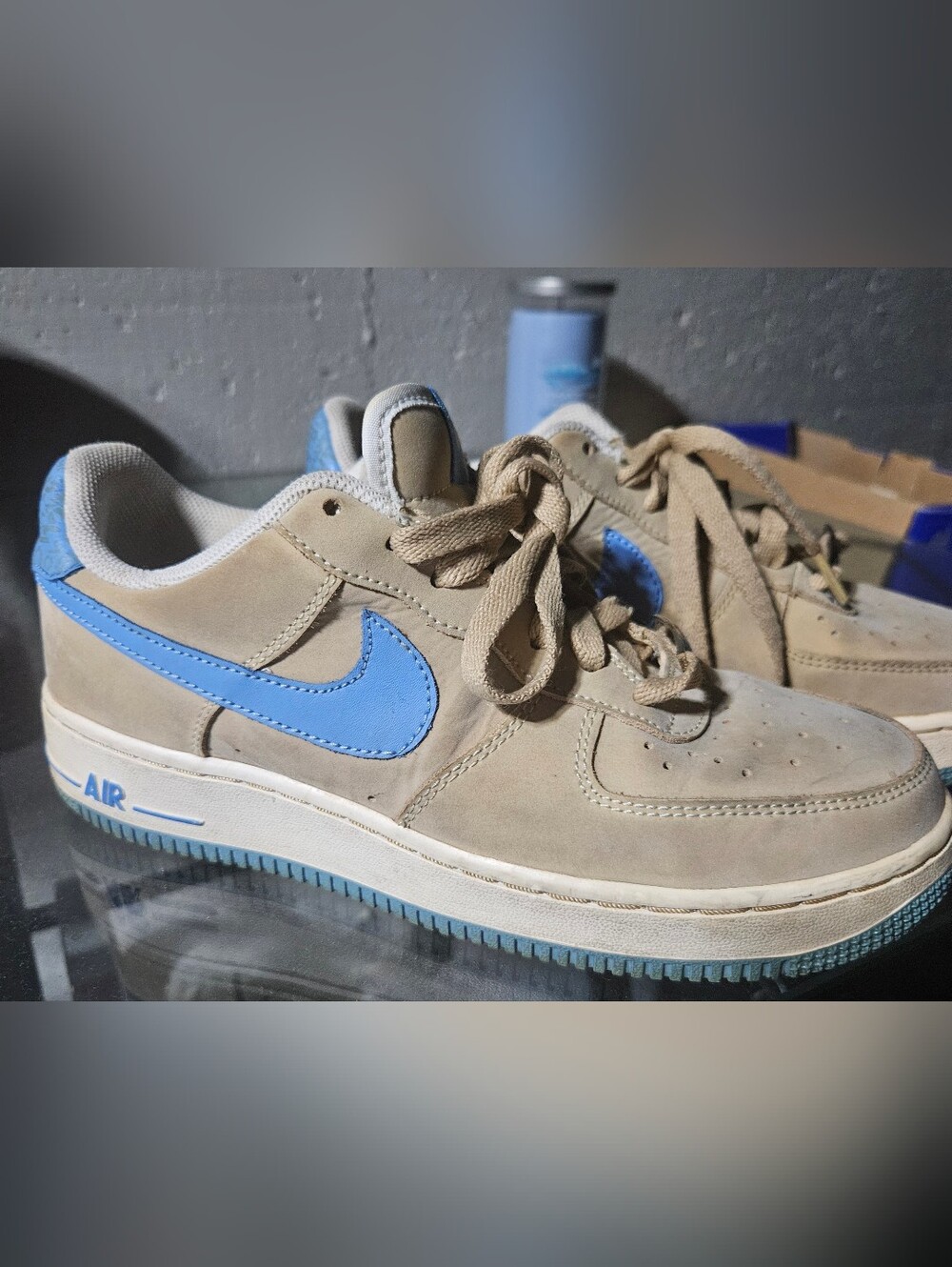Nike Tan and Light Blue Womens Sneakers (6)